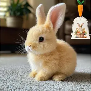 Hopping Bunny Toy,Easter Realistic Bunny Toy, Wiggling Ears, Twitching Mouth and Nose, My Realistic Bunny Toy for Kids (New Version)