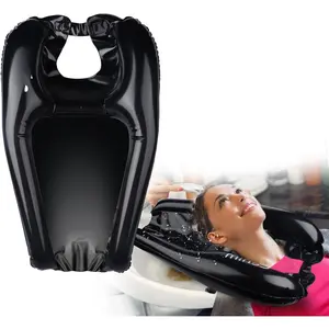Inflatable Shampoo Basin - Portable Shampoo Bowl, Hair Washing Basin for Bedridden, Disabled,Injured, Hair Wash Tub for Dreadlocks and at Home Sink Washing (Black, Medium)