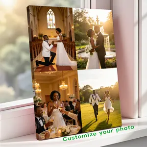 Custom Photo Canvas Painting Frame - Creative Wall Art | Digital Printed Photos on Canvas | Make Family Portrait Photos into Classic Home  | Perfect for Hallway, Housewarming Gifts | Durable - Timeless Gift! decor personalize apt