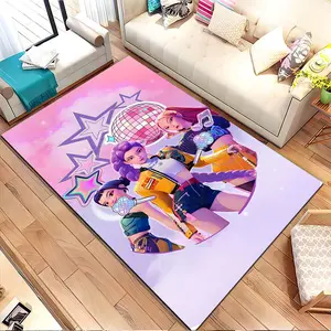 Pop music theme with stars and microphones. Printed pattern home carpet, suitable for living room, bedroom, kitchen mat, home decoration, carpet, and suitable as a holiday gift for family and Decorative Rug, Floor Mat