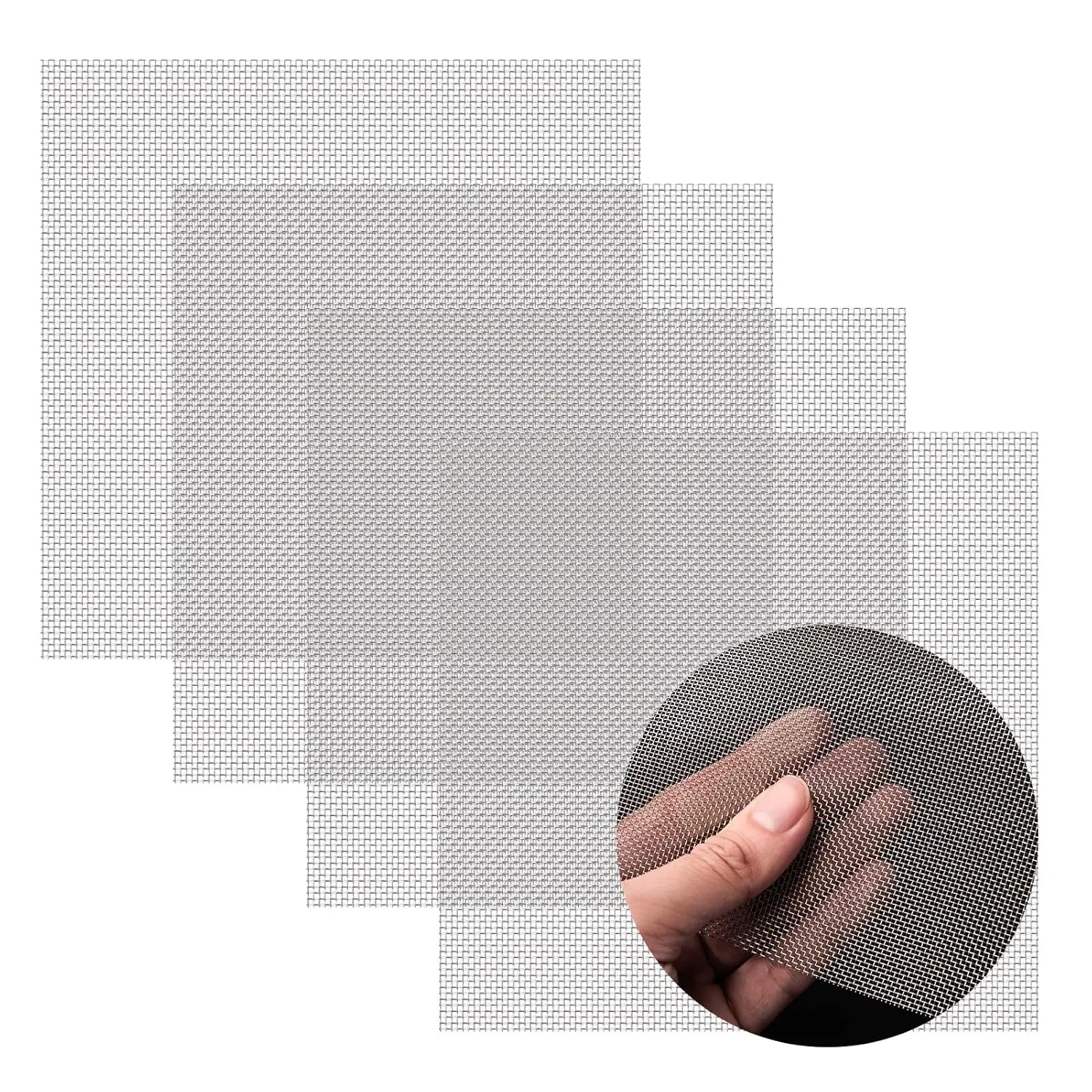 4 Pack 12x12 Inch Wire Mesh, 20 Mesh Stainless Steel | Rustproof, Easy To Trim Hardware Cloth, Chicken Wire Mesh, Multi Purpose for Ventilation Cage Filtration Diy Works