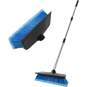52" Car Wash with Long Handle|   Built-in Rubber Squeegee & Rubber Bumper|   Lightweight extendable Handle|   Soft Bristle for Car, RV, Boat, Solar Panel, Deck Washing