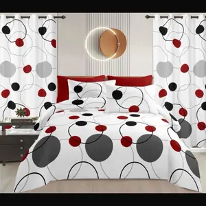 8 PCS Orange Leaf Pattern Bedding Set with White Accents for Modern Bedroom Decor