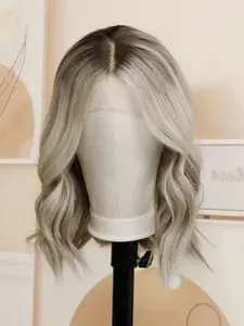 Soft Wavy Gradient Body Wave Wig, 13x4, 14 Inches, 150 Density, 100% Human Hair, Pre-Cut Baby Lace Front, Women's Daily Wear