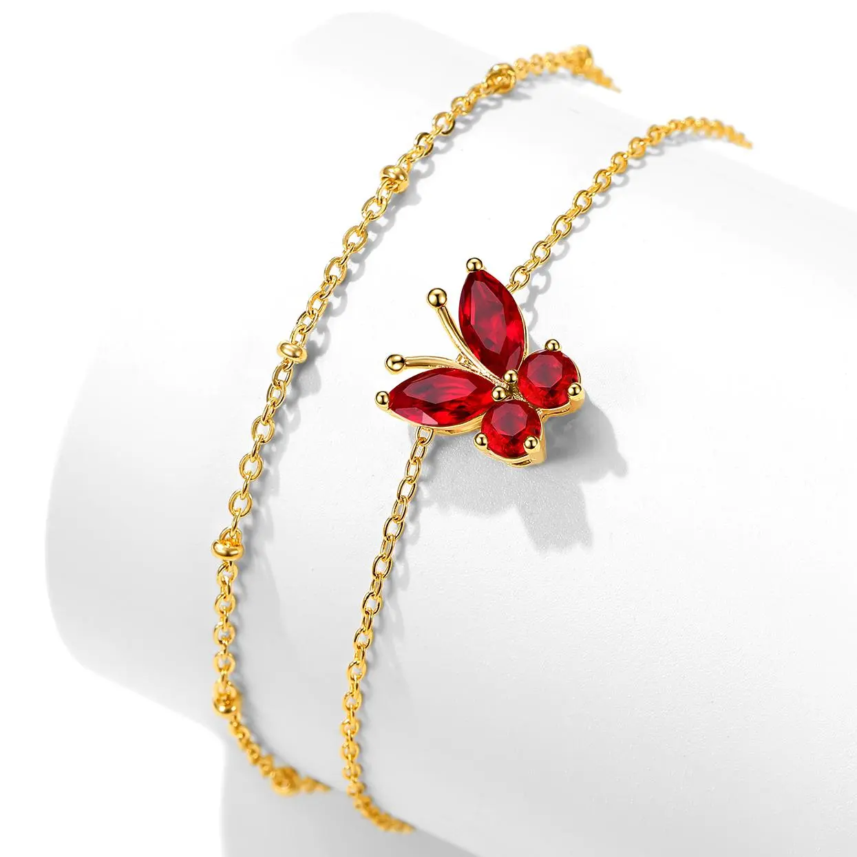 FindChic Butterfly Birthstone Two-layered Anklet Tarnish Free Bling Sparkling Cubic Zirconia Daily Casual Summer Beach Ankle Bracelet Footwear Birthday Gift Jewelry for Women Girls FindChic Butterfly Birthstone Two-layered Anklet Tarnish Free Bling Sparkling Cubic Zirconia Daily Casual Summer Beach Ankle Bracelet Footwear Birthday Gift Jewelry for Women Girls