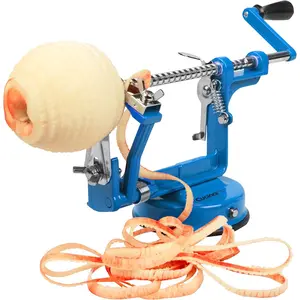 Peeler and Corer - Durable, Heavy Duty Chrome Cast Iron with  Countertop Suction, Hand Crank for Fruits, Apples, Potatoes or Veggies, Fall Picking Season and Holiday Pie Making Essential