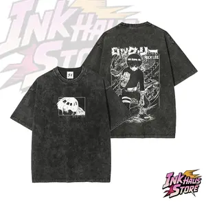 valentine shirts Rock Lee Washed Tee With Dual-Sided Print--Short Sleeve Cotton Unisex Retro wash Tee