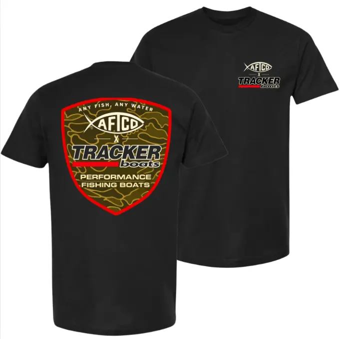 Tracker Boats Performance Fishing T-Shirt, AFTCO Collaboration, Soft Cotton Tee for Outdoor Enthusiasts, Perfect for Fishing Lovers, Stylish Boating Apparel