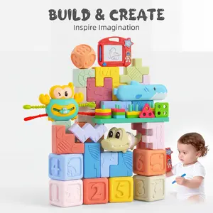 8-in-1 Baby Toy Set – Teething, Stacking, Learning & Sensory Play，Safe Silicone Blocks for Brain Development & Play outdoorfun summervibes