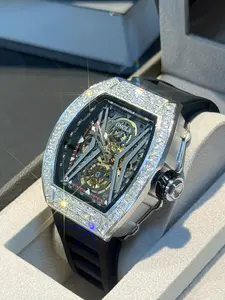 Onola Brand Fashion Men's Automatic Analog Mechanical Watch, Wine Barrel Shape, Glowing Waterproof Design, Business Sports Watch, Ideal Gift Choice