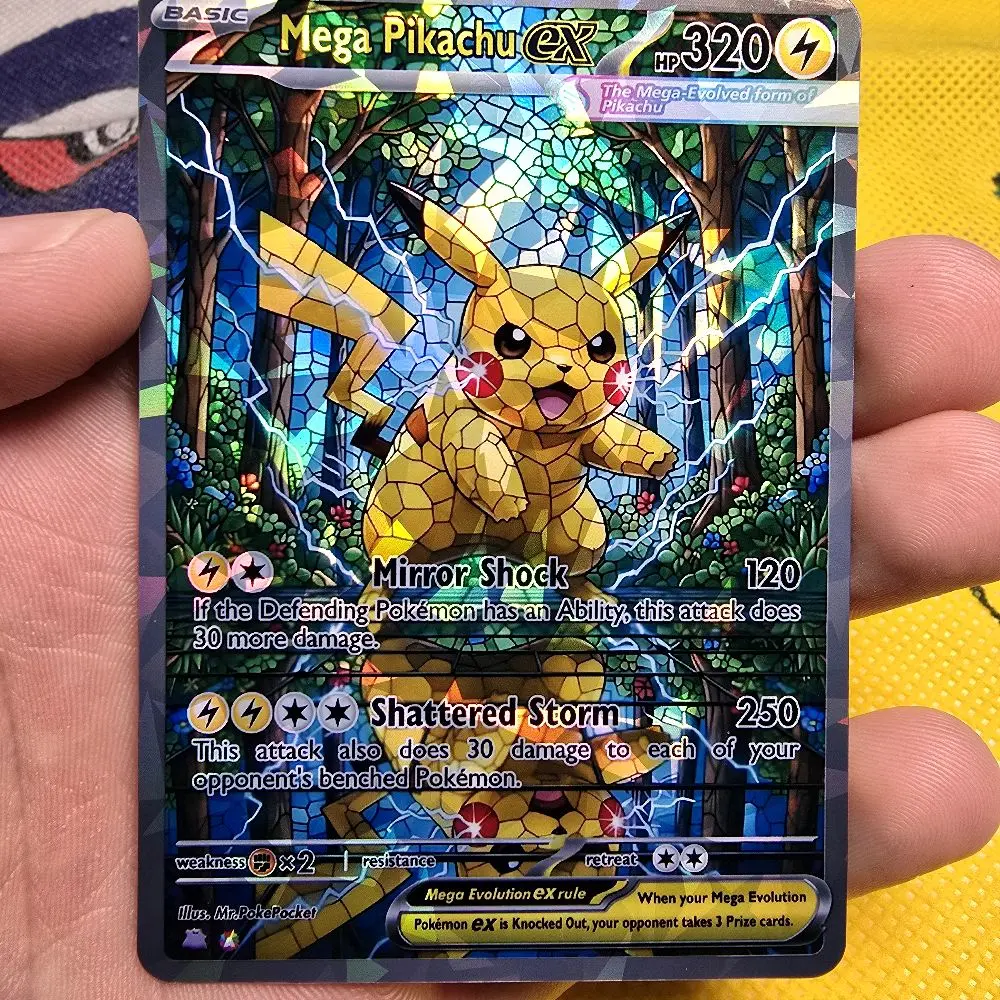 Mega Pikachu EX Custom Card | Shattered Glass Holo / Shattered Glass  Textured - TikTok Shop