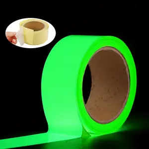 15M  Luminous Warning Safety Self-Adhesive Tape for Outdoor Decoration Fluorescent Anti-Slip Tape for Stairs Floors Stages Home Decor Safety Alarms Room Decor PVC Material Christmas Parties Holiday Costumes