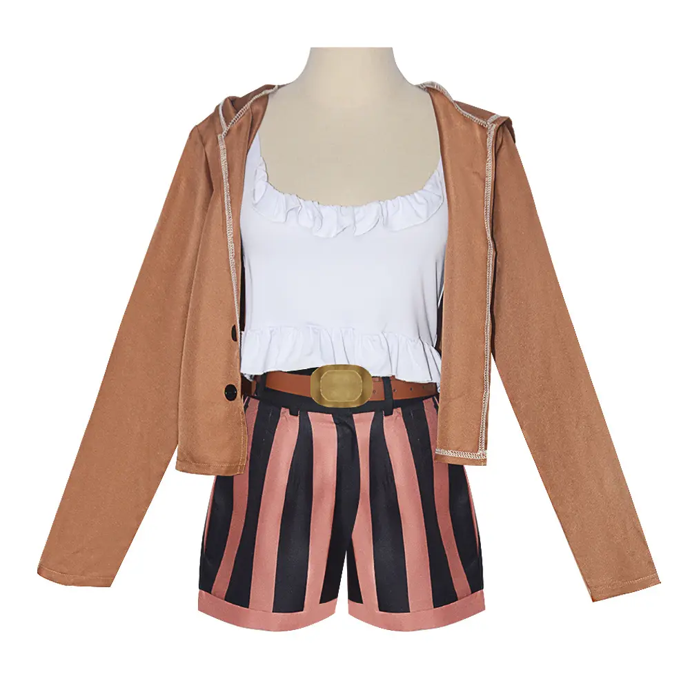 Jewelry Bonney Brown Coat Cosplay Costume Set Suspenders Pants Socks Belt Leg Accessories for Comic Con