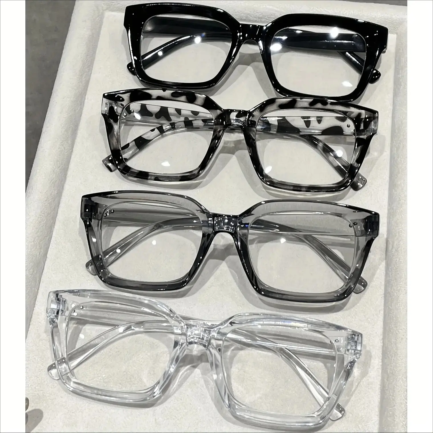 Four-piece set - includes black, transparent gray,