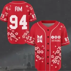 Kpop Group Bangtang Style Baseball Jersey, Custom Members Fan Merch, Arirang World Tour 2026 Jersey, Concert Outfit for Fans