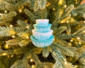 Miniature Pyrex Bowl Stack Ornament