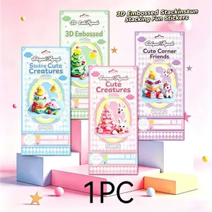 3D Molded Cute Corner Friends Stickers, DIY Optical Crystal Stackable Decorative Stickers, Kids Educational Craft Party Gifts