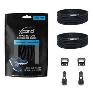 Xpand Laces No-Tie Round Laces - Solid Black
