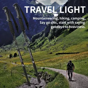 Portable Hiking Trekking Poles Shock absorbing Telescopic Adjustable Aluminum Alloy Trekking Poles Suitable for Hiking Mountaineering and Outdoor Adventure Activities