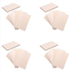 60 Pack Unfinished Wood Sheets,Wood Thin Wood Board for House Aircraft Ship Boat Arts and Crafts,DIY Ornaments