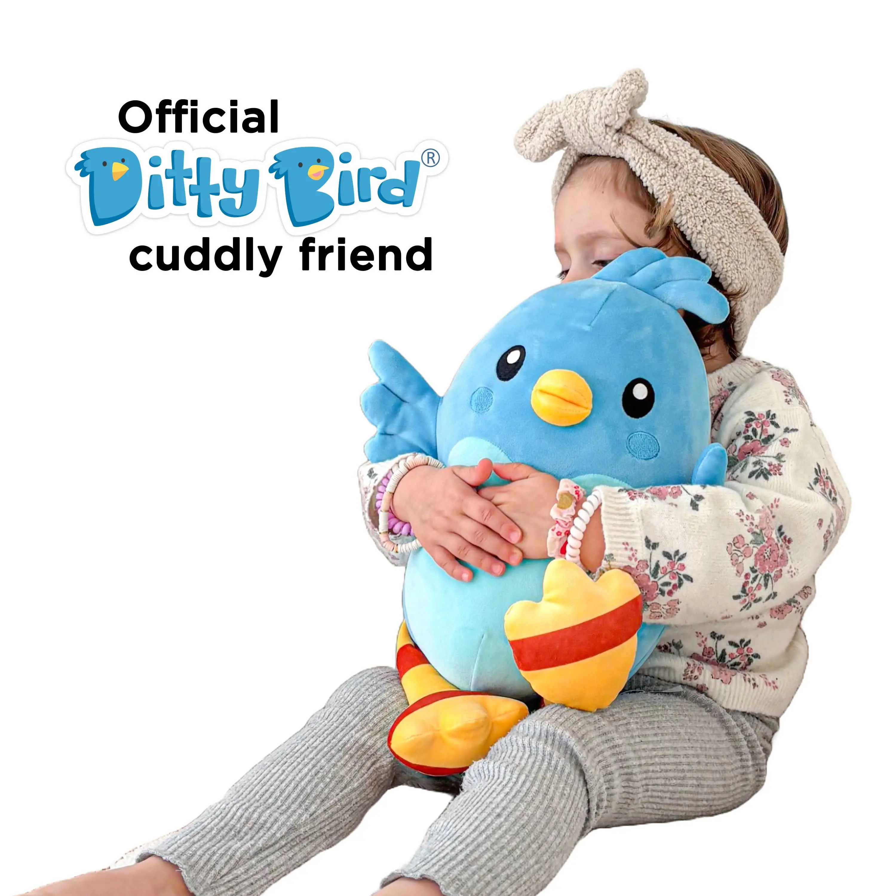 Ditty Bird Official Plush Toy 12 Inch | Squishy Stuffed Animal | Soft Baby & Toddler Gift | No Plastic Parts