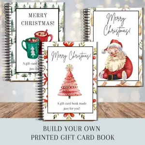 DIY Spiral Bound Christmas Gift Card Album Book, Surprise Page, Student Survival Graduation Card Holder, Teacher Classmate Santa Gift Planner, Paper Gifts