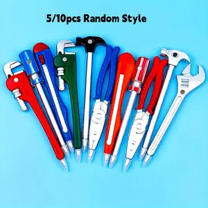 Creative Stationery Gift Pen Set, Cartoon Tool Design Pens, 5/10 Piece Hardware Tools, Unique Screwdriver Hammer Pliers