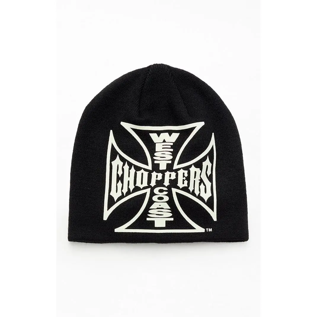 West Coast Choppers Men's Black Logo Skullcap Beanie West Coast Choppers Men's Black Logo Skullcap Beanie