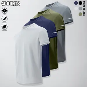 Men's Breathable Mesh T-Shirt Pack of 4 - Moisture-Wicking, Suitable for Workouts, Sports, and Everyday Wear - Ideal Gift for Fitness Enthusiasts, Athletic Apparel | Casual Activewear | Well-Fitting