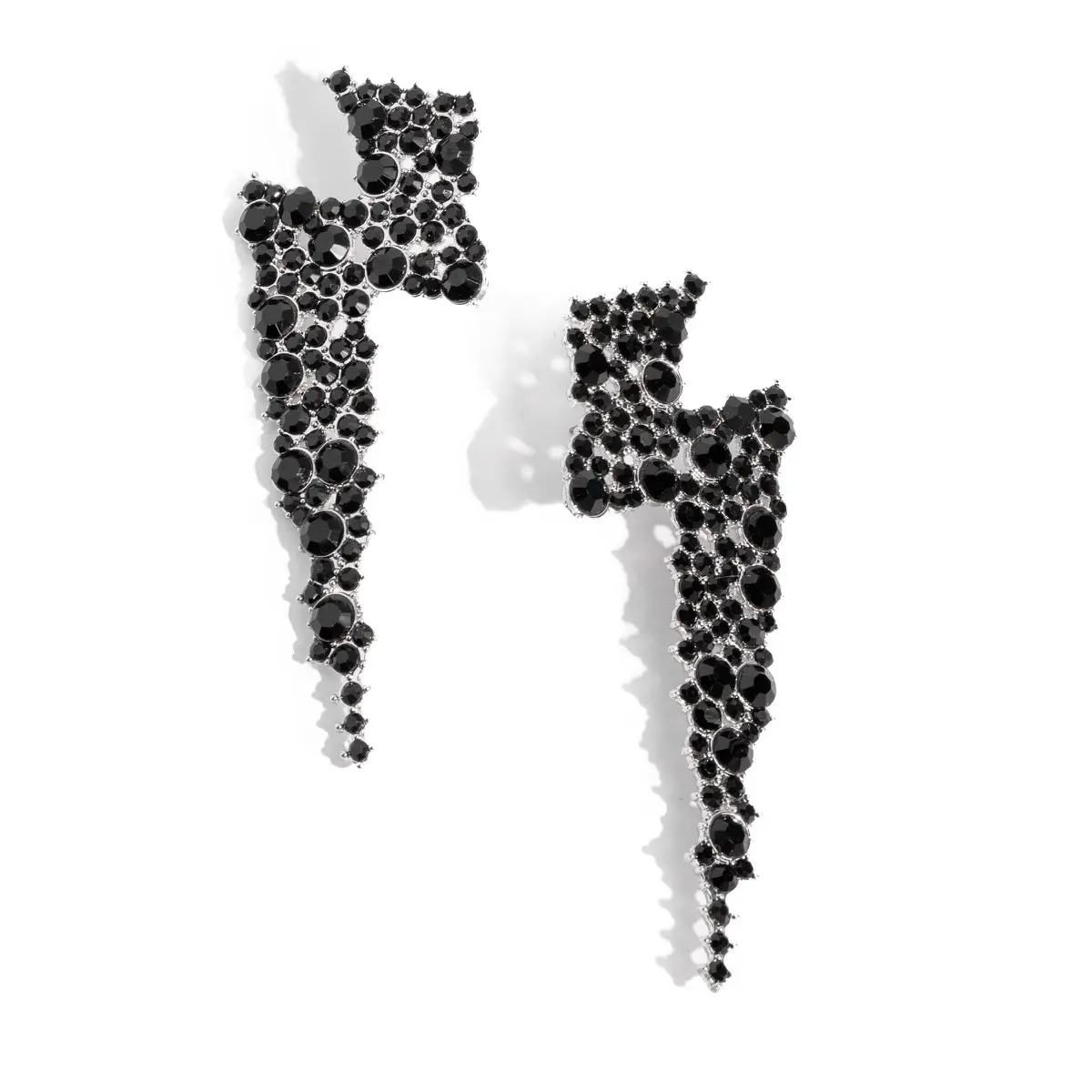 Electric Effulgence Black Lightning Bolt Earrings - High-Frequency Vibrations