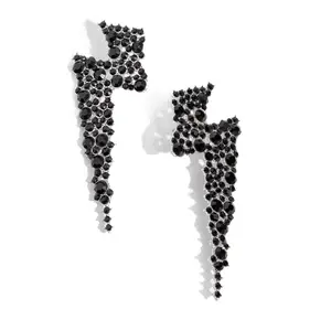 Electric Effulgence Black Lightning Bolt Earrings - High-Frequency Vibrations