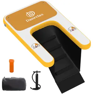 YODOLLA Inflatable Dog Boat Ramp, 35" L x 24" W x 4" H Perfect for Small-Sized Pets Up to 220 lbs, Boat Water Ladder Portable