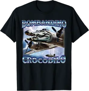Funny Meme Brainrot Bombardino Crocodilo Italian Humor T-Shirt - Ismaellc Shop 76B0F4X9B9Y7