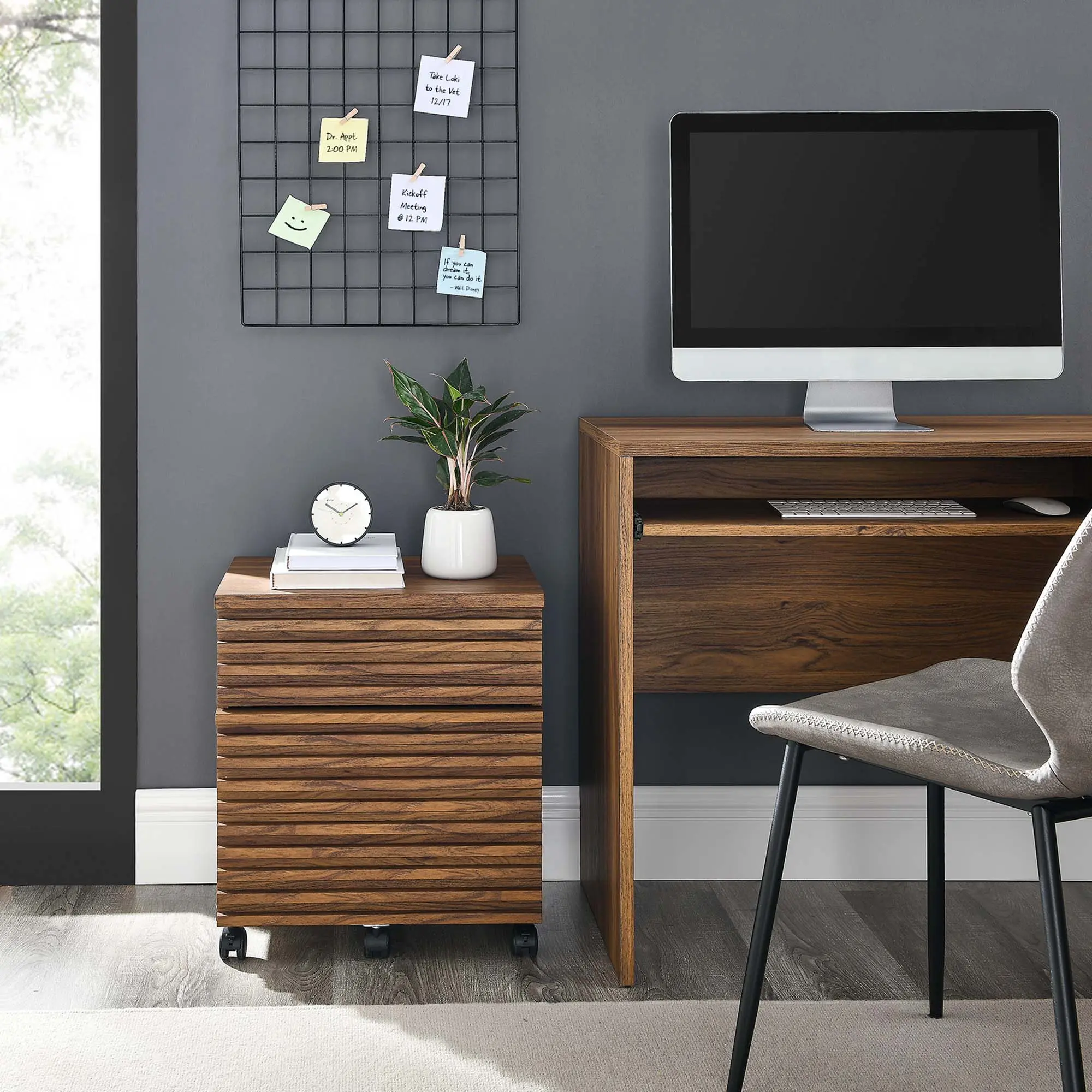 Modway Render Wood File Cabinet in Walnut