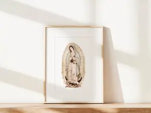 Our Lady of Guadalupe Watercolor Catholic Gift for Her Virgin Mary Poster Unframed