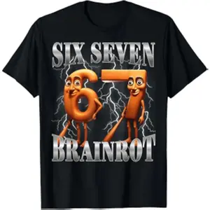Funny 67 Italian Brainrot Tung Tung Sahur Six Seven Meme Cotton T-Shirt Women Men Graphic Crewneck