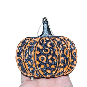 Black Pumpkin Car Freshie with Orange Animal Print and Glitter - Car Air Freshener Car Air Freshners Long Lasting viral
