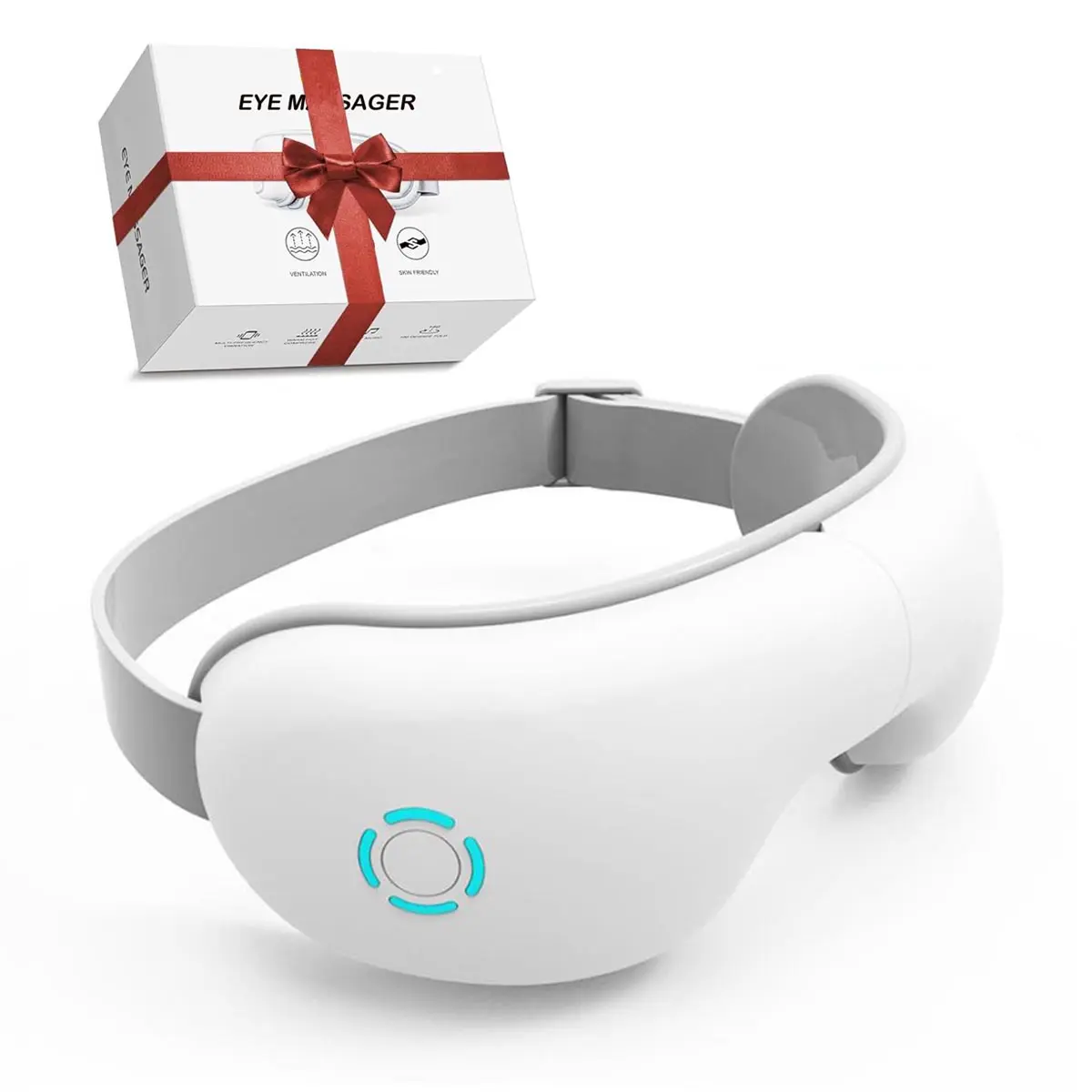Eye Massager with Heat, Heated Eye Mask with Bluetooth Music for Migraines, Face Massager Reduce Eye Strain, Christmas Birthday Gifts for Women Men, Gifts for Mother Father