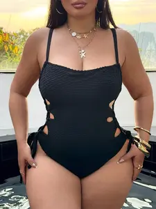 NAVALORA Swim Buxom Hollow Out Side Strap Cami Swim Clothes Warm Weather Resort Vesture Clean Beauty