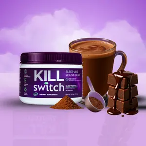 Killswitch Sleep Aid for Adults – Fall Asleep Fast & Wake Refreshed, Sugar-Free Hot Chocolate Supplement - Magnesium, Tart Cherry, L-Theanine & More for Restful Sleep, 30 Servings, Made in USA