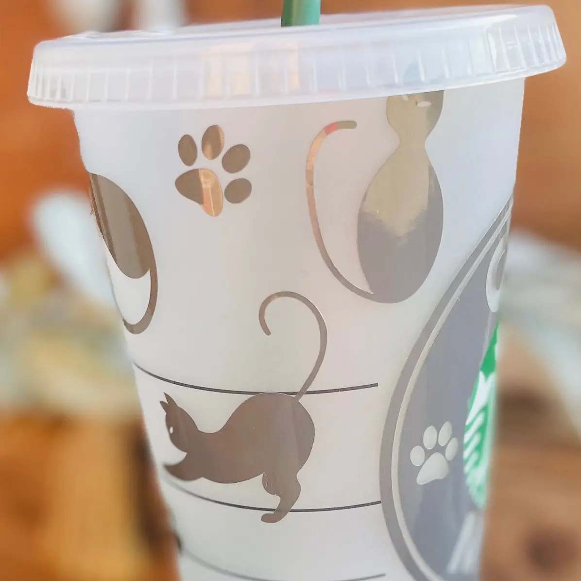 24oz. Starbucks Cold Cup “Cat Mom”