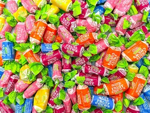 FRUIT CHEWS SOUR CANDY – Bulk Bag, Fruity Flavored, Assorted Flavors, Gluten & Peanut Free, Individually Wrapped