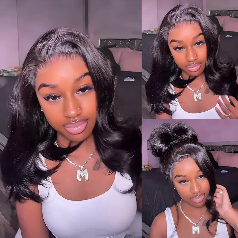 Celie Hair Pull Go 6×5 Layered Cut Yaki Bob Wig 180% Density C Part Side Part Human Hair Glueless Wigs Pre Bleached Pre Plucked Pre Cut Beginner Friendly