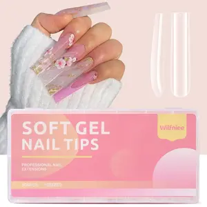 504PCS Full Cover Square Nail Tips: Extra Long Clear Square Nails Tips for Acrylic - 3XL Curve Fake Nail Tips 12Sizes Nails for Salon DIY Nail Art