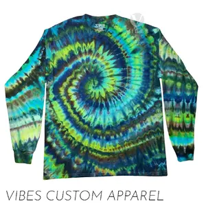 Deep Seas Tie Dye Ice Dye Unisex Long Sleeve Shirt