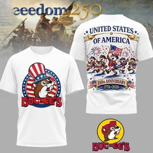 [Sale up to 50%] [Free Ship] Buc-ee’s United States Of America 250th Anniversary T-Shirt, Retro Independence Celebration Shirt, Unisex 4th of July Gift
