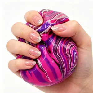 Magic Slow Rebound! Marbled Maltose Cube for Deep Relaxation & Endless Satisfying Squishing. Slow Rise Toy, Sensory Fidget, Stress Relief for Adults, ADHD Support, Marbled Cube, Soft Pinch Music, Jelly Squeeze.
