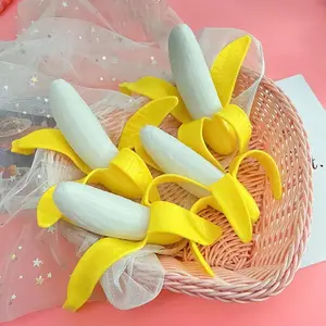 Cute Fruit Squishy Stress Balls Fidget Sensory Toy Squeeze Stress Relief Hand Toy Anti-Anxiety Banana Stretchy Slow Rising Toy