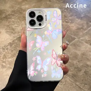 Phone Case Compatible for iPhone 16 Pro Max 15 Plus 14 13 12 11 XR E XS Butterfly Ballet Dream IMD Hybrid Shock-resistant Durable Hard Cover Gift for Girl