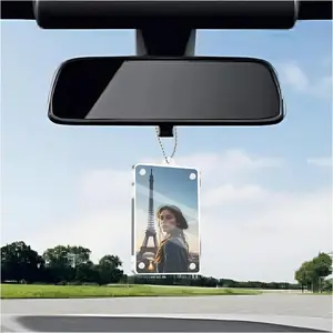 2-Pack Magnetic Car Sun Visor Photo Clips Clear Acrylic Display Frames for Family Pet Photos Easy Clip Driver Gift Daily Use Set Vehicle